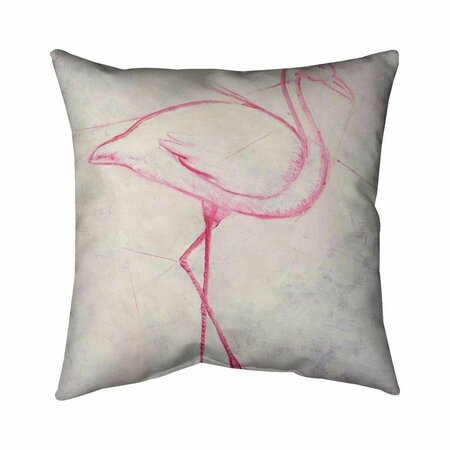 BEGIN HOME DECOR 26 x 26 in. Flamingo Sketch-Double Sided Print Indoor Pillow 5541-2626-AN183